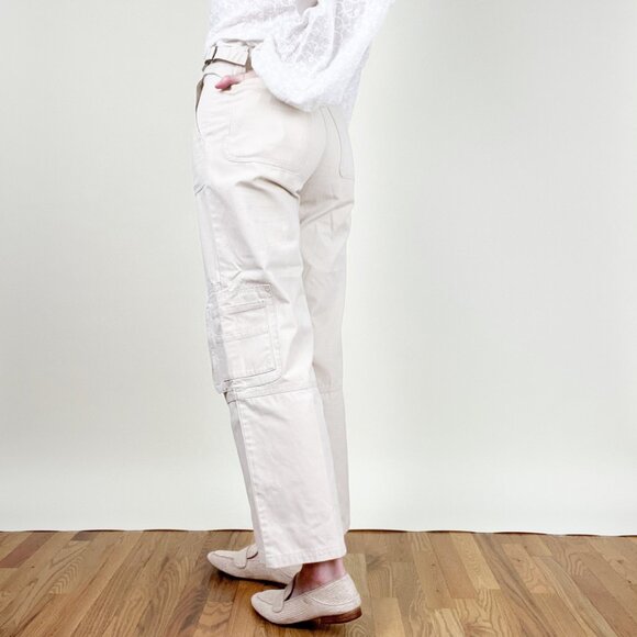 Vintage 90s Y2K Cargo Utility Pants Straight Leg High Rise Fit Chore Trousers - Picture 5 of 9